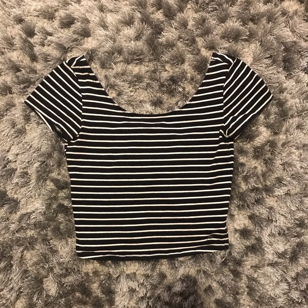 Black & White striped Crop top from American Eagle